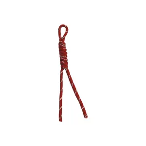 Handmade red woven lanyard strap with dash pattern for phone charms or keychains