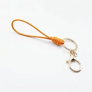 Woven Braided Wax Rope Keychain For Men Women Zinc Alloy Golden Lobster Clasp Car Key Ring Pendant Creative Small Gift Accessory