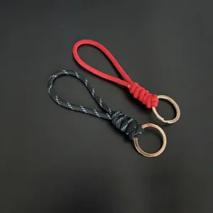 Handwoven paracord keychains with gold metal rings for car keys and accessories