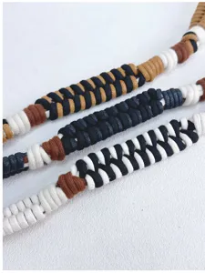 Close-up view showing intricate handmade cotton rope weave patterns on versatile bag straps.