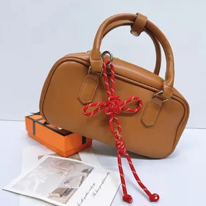 Handmade Woven Chinese Knot Bag Pendant Polyester Bow Charm Ethnic Style Keychain For Bags Car Keys Women Gift Accessories