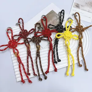 Elegant handmade woven Chinese knot bag charms in multiple colors for stylish keychains