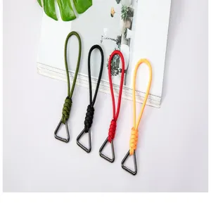 Handmade braided 7-strand paracord lanyards with triangular metal buckles for camping