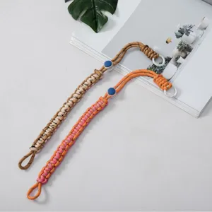 Adjustable braided paracord wrist lanyard for phone, camera, and keys