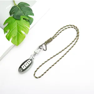 Durable hand-woven camo paracord lanyard neck strap with heavy duty metal clasp hook