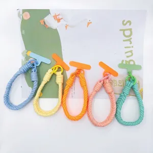 Hand-Woven Twist Phone Lanyard Wrist Strap Macaron Color Universal Phone Chain Anti-Lost Keychain Ornament For Women Men