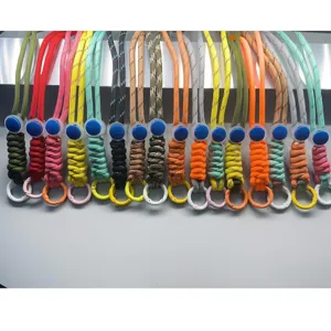 Universal Adjustable Phone Lanyard Wrist Strap Braided Paracord Hand Rope Zinc Alloy Spring Ring Keychain Anti-lost Accessory