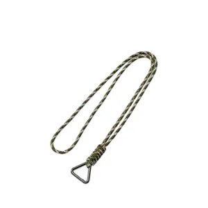 Hand-woven camouflage paracord lanyard with triangle carabiner for keys and phones