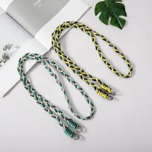 Universal hand-woven braided phone straps for crossbody use with secure metal ring clasps