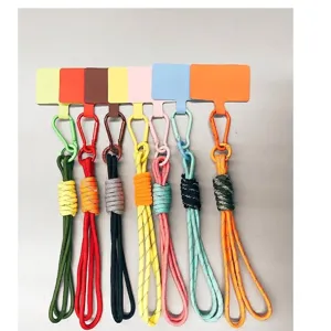 Handmade Braided Colorful Rope Phone Lanyard Zinc Alloy Keychain For Women Men Backpack Bag Pendant Accessories Gift