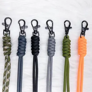 Durable hand-woven paracord lanyards with metal clips in multiple colors for ID keys