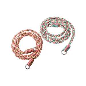 Universal braided crossbody phone lanyard strap with metal rings, set of two colors