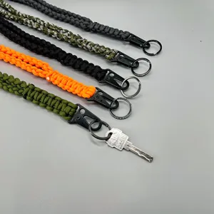 Outdoor Heavy Duty Paracord Lanyard Neck Strap Zinc Alloy Eagle Buckle Braided Keychain For Camera Wallet Phone Key Anti-lost