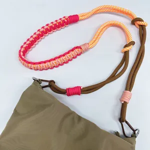 Multi-color hand-woven braided crossbody rope shoulder strap for bag and camera