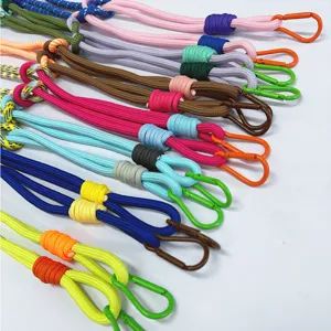 Handmade woven colorful paracord crossbody straps with sturdy metal carabiner hooks