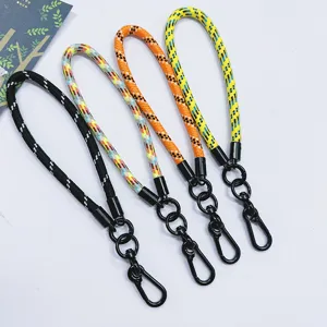 Braided phone wrist lanyard straps in four colors for anti-lost outdoor use