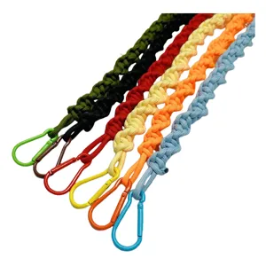 Hand-woven colorful braided shoulder straps with matching carabiners for bags and cameras