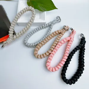 Hand-woven braided phone wrist strap lanyards in multiple colors for keys and cameras anti-lost