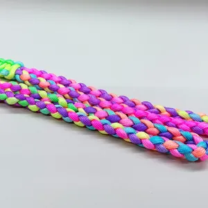 Heavy duty braided colorful paracord lanyard rope for outdoor survival and keychain use