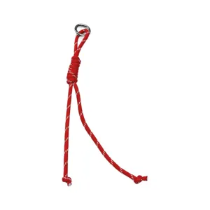 Fashionable hand-woven red braided rope bag charm with silver metal ring accessory