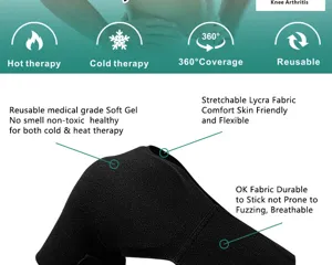 Dettaglio del gel morbido riutilizzabile e del tessuto Lycra elastico sulla borsa del ghiaccio.