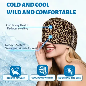 Gel-ijshoofdband met luipaardprint voor verlichting van migraine