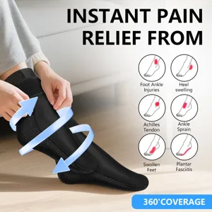 Cold and hot therapy solid gel ice sock for instant foot pain relief and full coverage