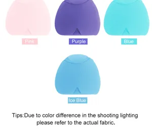 Dettaglio delle cuffie in gel per mal di testa in rosa, viola, blu e blu ghiaccio.