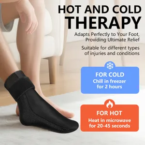 Reusable solid gel therapy socks for hot and cold foot relief for injuries and swelling
