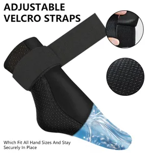 Black solid gel cooling sock for hot and cold therapy with adjustable Velcro straps