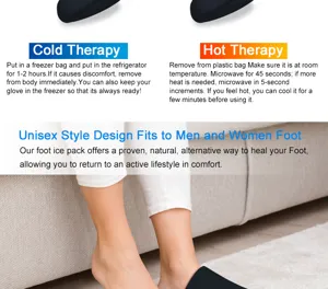 Detailweergave van zwarte gel-voetijszak voor koude- en warmtetherapiebehandeling