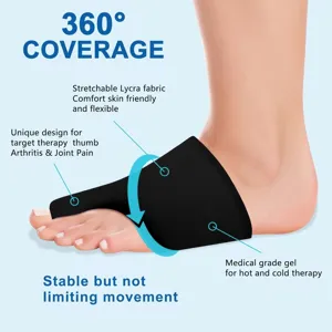 Gel ice foot pack for cold and hot therapy with flexible compression sleeve for pain relief