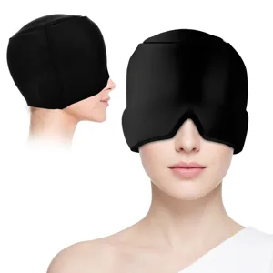 Cuffia Sollievo Emicrania in Gel Tessuto Lycra Maschera Ghiaccio per Mal di Testa Tensione Sollievo dallo Stress Flessibile Estensibile Impacco Freddo Terapia