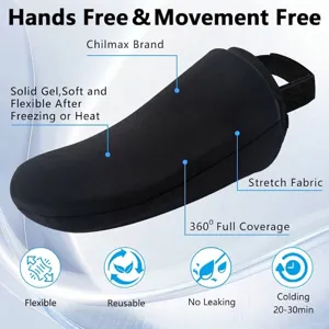 Ergonomische schwarze Gel-Kühlpackung für den Fuß zur Schmerzlinderung und Therapie