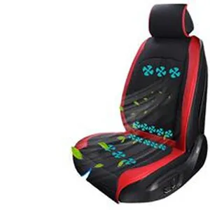 Close-up of ventilated car seat cooling cushion with integrated high-speed fans