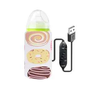 Tragbarer USB Babyflaschenwärmer mit Donut-Print und einstellbarer Timer-Steuerung