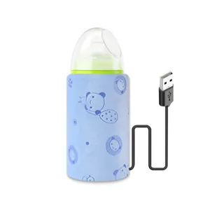 USB portable baby bottle warmer sleeve with cartoon panda pattern for travel