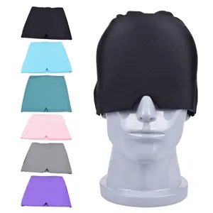 Gorro Alivio Dolor de Cabeza Compresa Fría de Gel Gorro de Hielo Elástico para Migraña Terapia de Frío y Calor Cabeza
