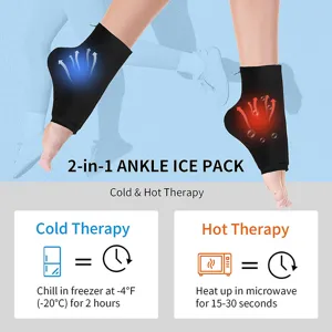Instrucciones detalladas para bolsa de hielo 2 en 1 para tobillo frío y calor