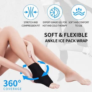 Paquete de hielo flexible para tobillo para terapia de compresión fría y caliente a 360°.