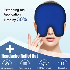 Gel-Eiskompresse-Hut gegen Kopfschmerzen für Heiß- und Kalttherapie mit 360-Abdeckung