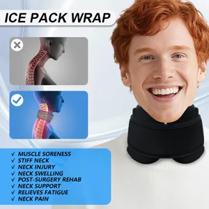 Gel ice pack neck wrap for hot and cold therapy, relieving neck pain and muscle stiffness.