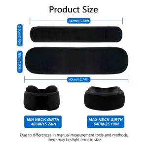 Neck ice pack wrap size chart showing 34cm and 40cm dimensions for hot cold therapy