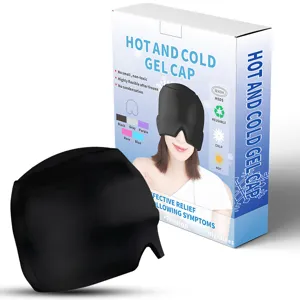 Cuffia in gel caldo e freddo per sollievo emicrania maschera nera estensibile