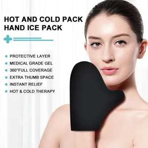 Reusable solid gel hand ice pack glove for hot and cold therapy relief for carpal tunnel