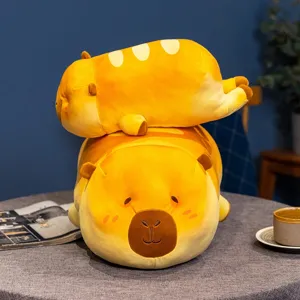 Süßes Capybara Brot Plüschtier Kissen, weiche gelbe Stoffpuppe für schlafende Kinder