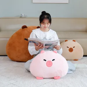 Süße runde Capybara Plüschkissen in verschiedenen Farben für Sofa und Schlafzimmer Dekoration
