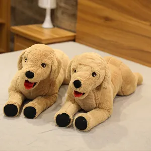 Cute simulated golden retriever plush toy, soft stuffed dog puppy for kids home decor main view