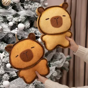 Peluche Capybara mignonne en forme de pain grillé pour cadeau de Noël et décoration