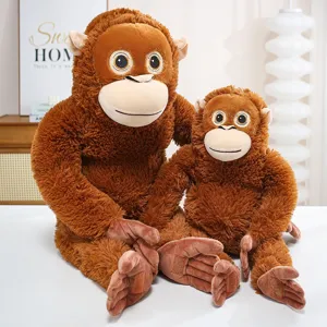 Paar niedliche braune Orang-Utan-Plüschpuppen in groß und klein für Kindergeschenke
